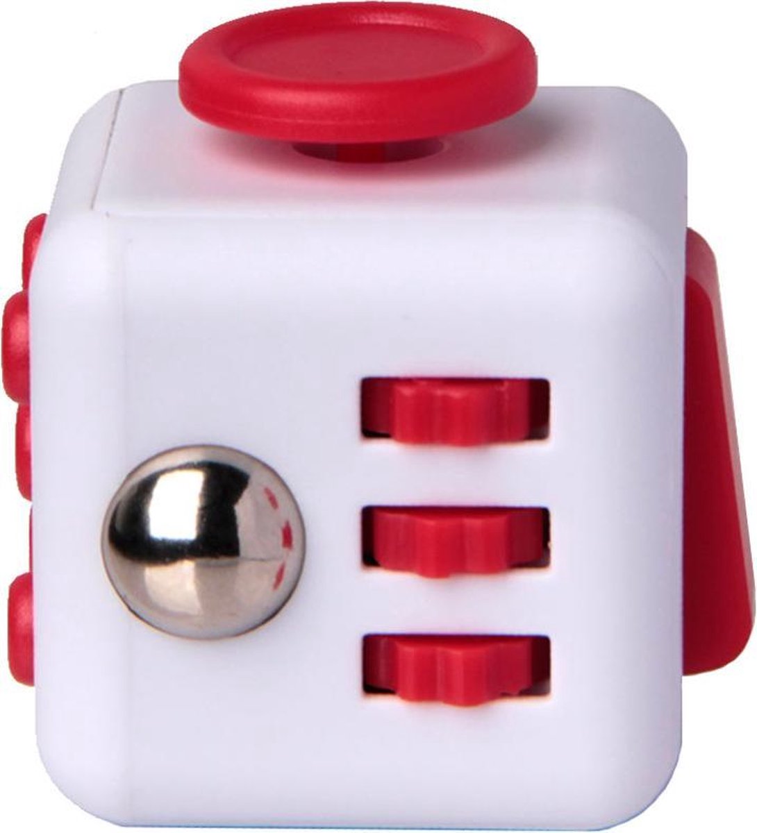 Kwalitatieve Fidget Cube / FriemelKubus | Anti Stress Speelgoed | Fidget Toy - Wit-Rood
